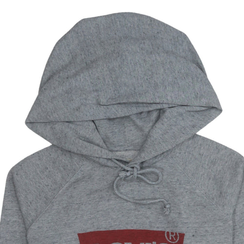 Levi's Women's Grey Pullover Hoodie XS Logo Print Cotton Blend