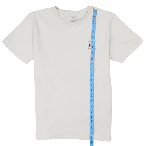 Lee Men's White Regular Fit Crew Neck Logo T-Shirt Size S
