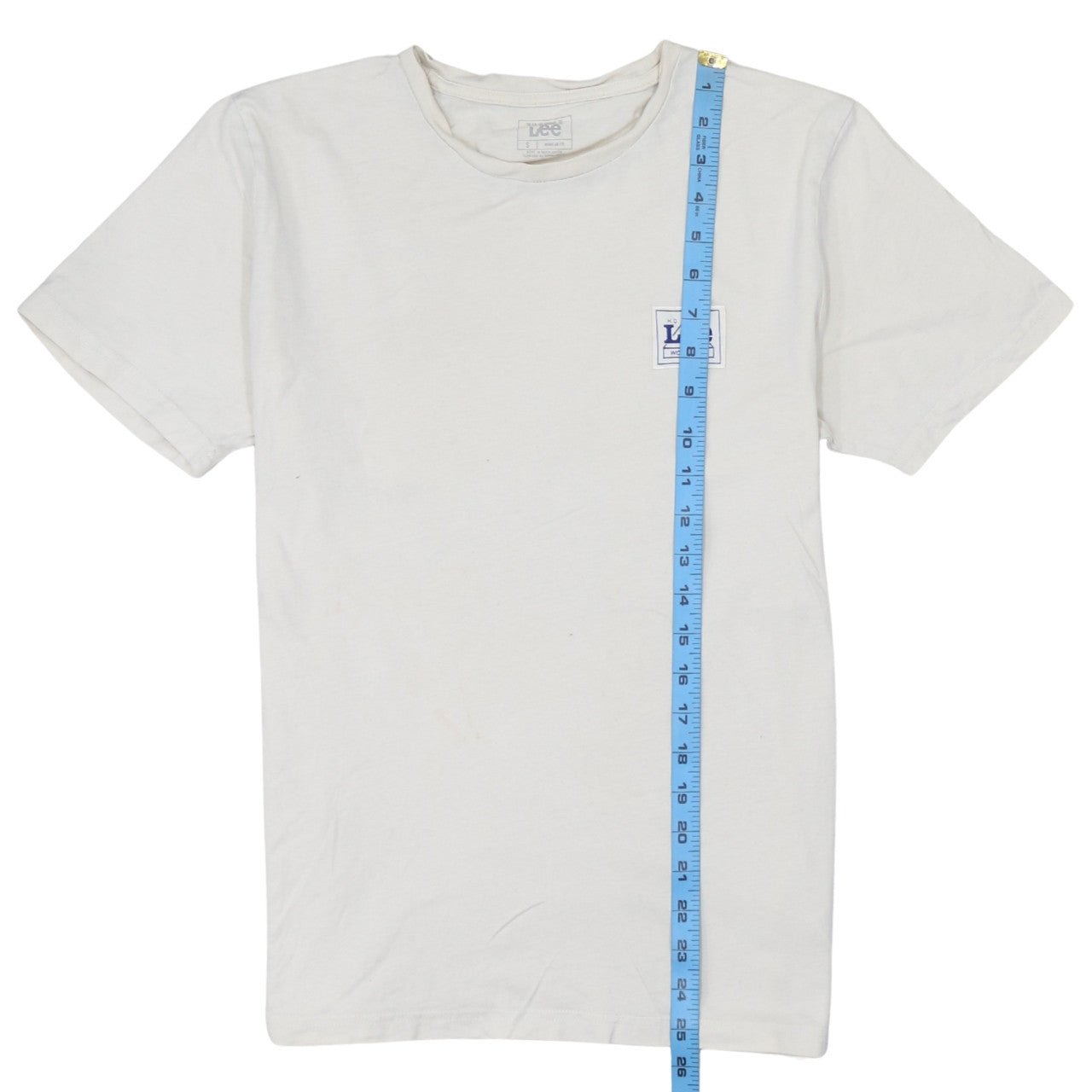 Lee Men's White Regular Fit Crew Neck Logo T-Shirt Size S