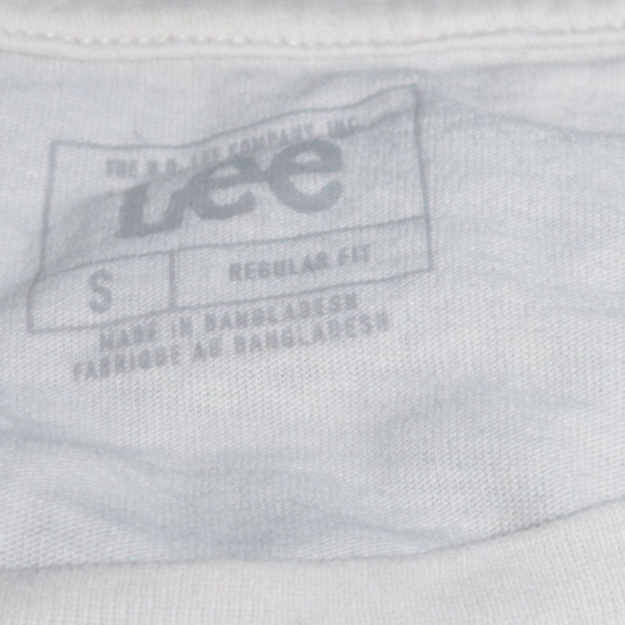 Lee Men's White Regular Fit Crew Neck Logo T-Shirt Size S