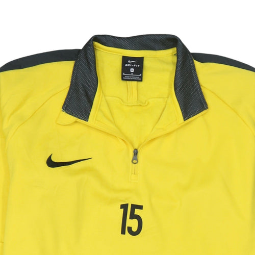 Nike Men's Yellow Dri-Fit 1/4 Zip Athletic Sweatshirt Size M