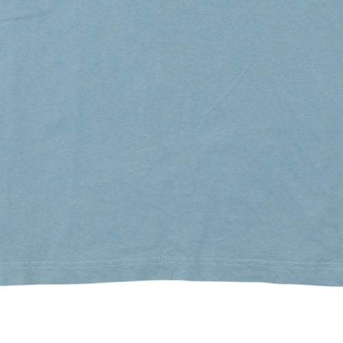 Tommy Hilfiger Men’s Blue Floral Logo Slim Fit Cotton T-Shirt Size M
