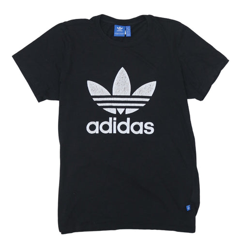Adidas Womens Black Cotton Short Sleeve Sports T-Shirt Size S
