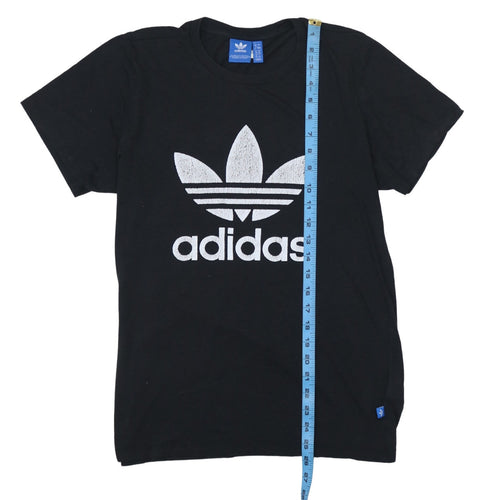 Adidas Womens Black Cotton Short Sleeve Sports T-Shirt Size S