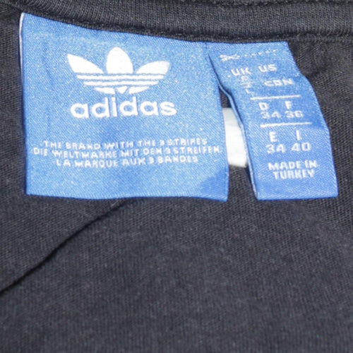 Adidas Womens Black Cotton Short Sleeve Sports T-Shirt Size S