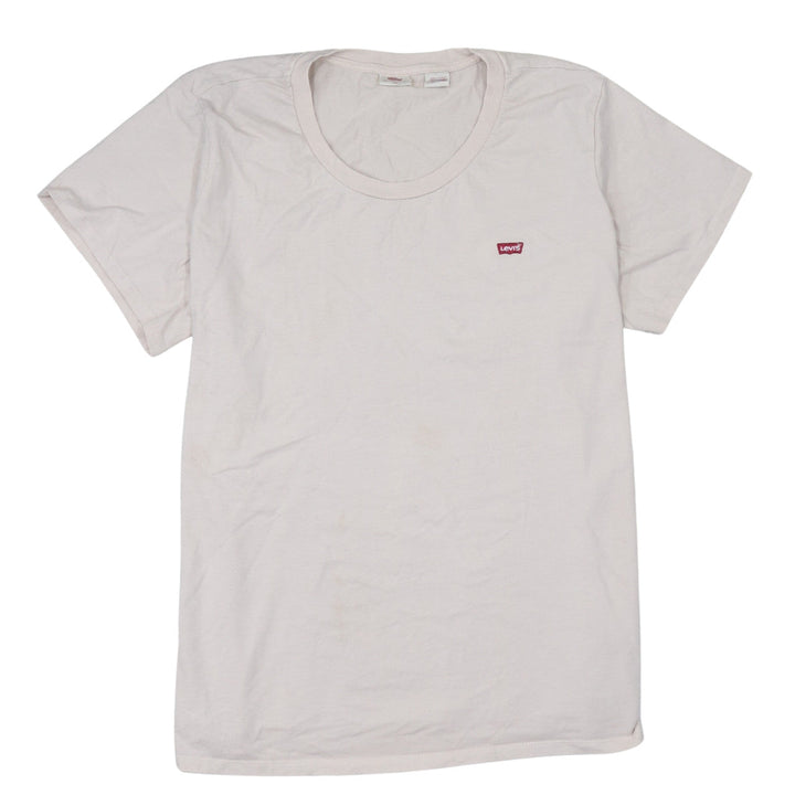Levi's Women's Ivory Cotton Short Sleeve Crew Neck T-Shirt 2XL
