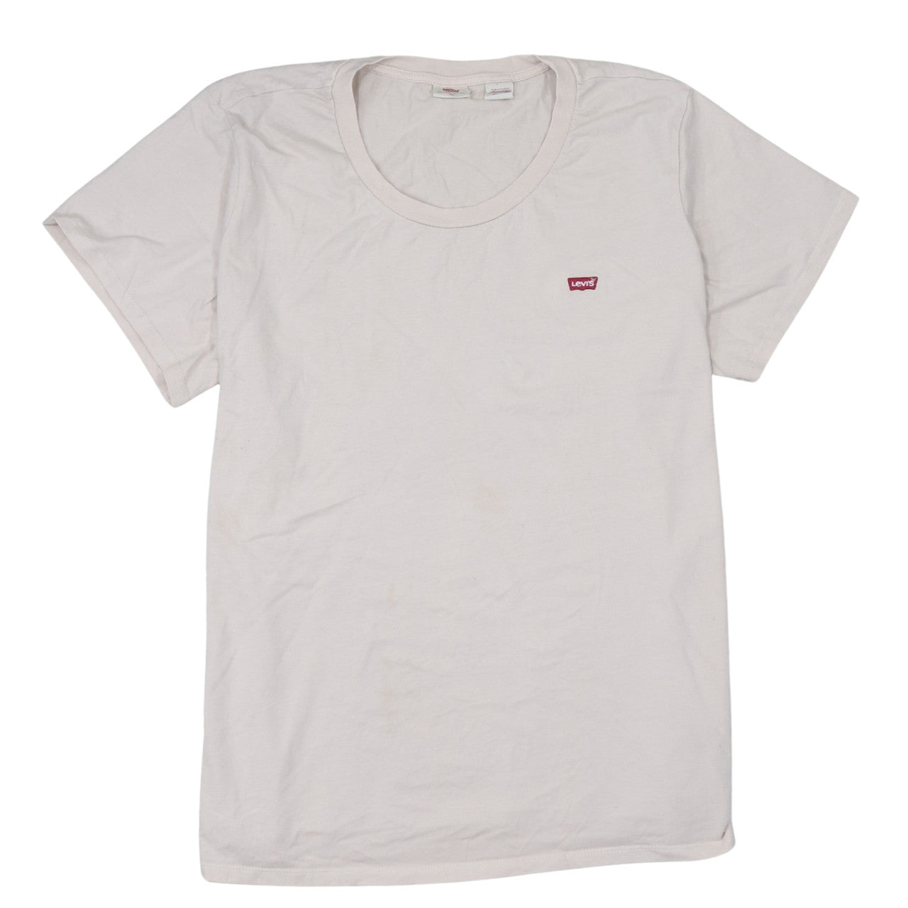 Levi's Women's Ivory Cotton Short Sleeve Crew Neck T-Shirt 2XL