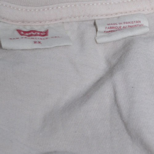 Levi's Women's Ivory Cotton Short Sleeve Crew Neck T-Shirt 2XL