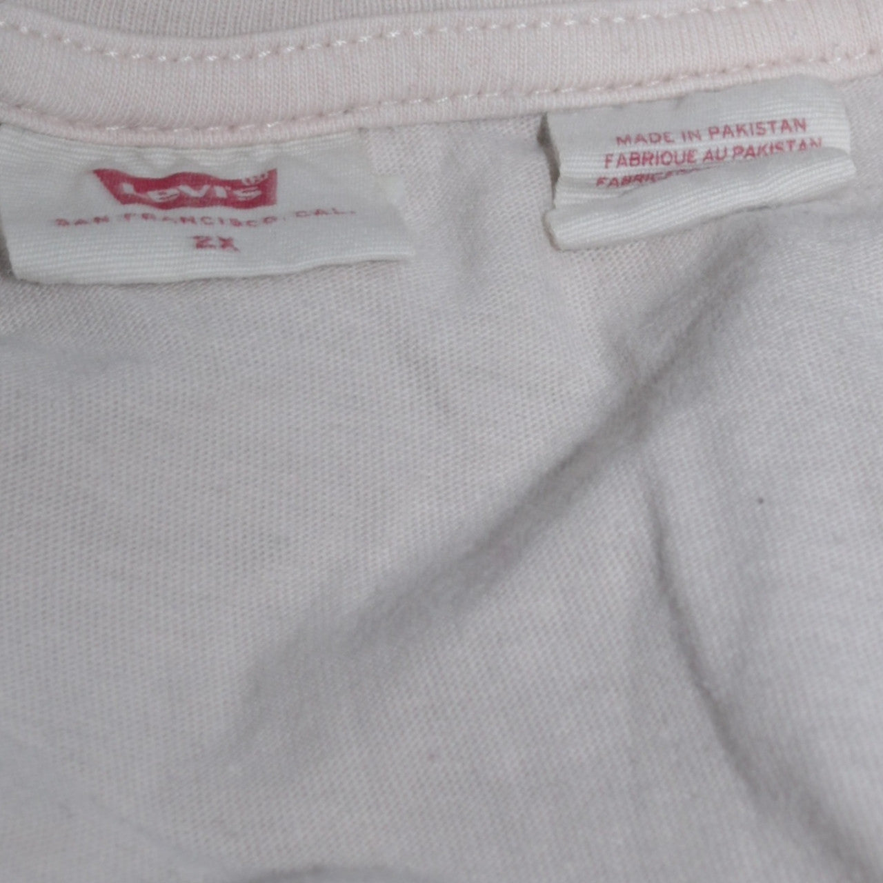 Levi's Women's Ivory Cotton Short Sleeve Crew Neck T-Shirt 2XL