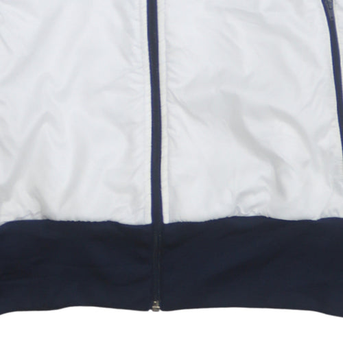 Adidas Men's Blue White Track Jacket M Regular Fit Full Zip Retro Style