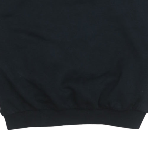 Adidas Women Black Crew Neck Pullover Sweatshirt UK 10 Logo Print