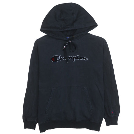 Champion Men's Black Medium Pullover Hoodie Embroidered Logo
