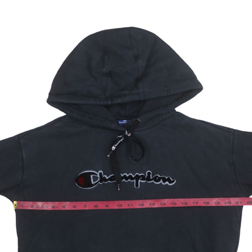 Champion Men's Black Medium Pullover Hoodie Embroidered Logo