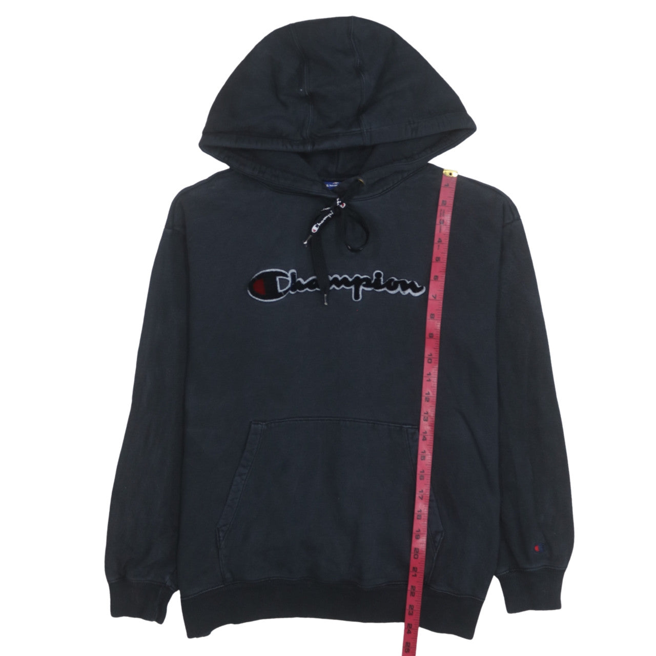 Champion Men's Black Medium Pullover Hoodie Embroidered Logo