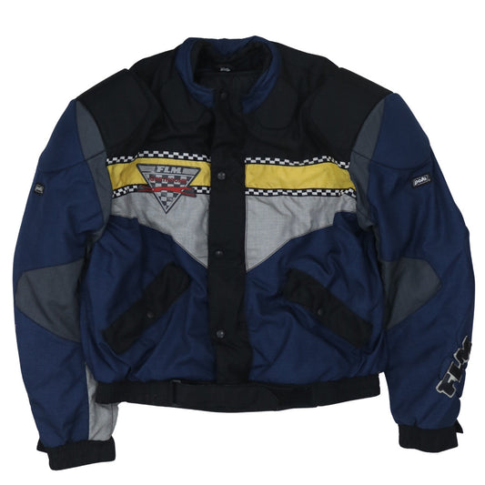FLM Mens Blue 2XL Motorcycle Jacket Waterproof Padded