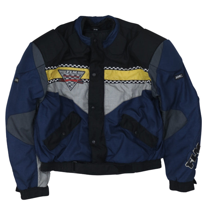 FLM Mens Blue 2XL Motorcycle Jacket Waterproof Padded