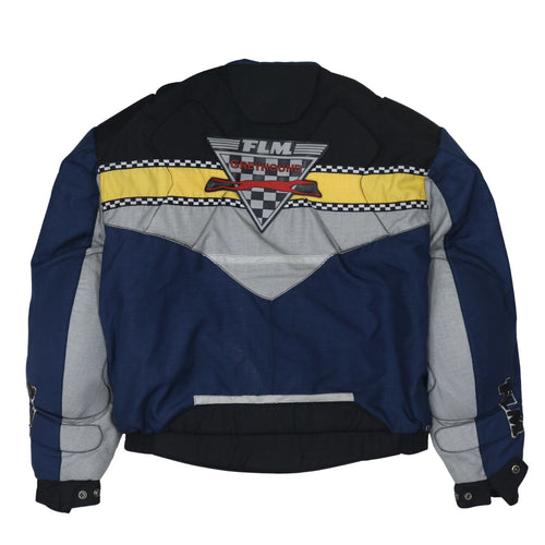 FLM Mens Blue 2XL Motorcycle Jacket Waterproof Padded