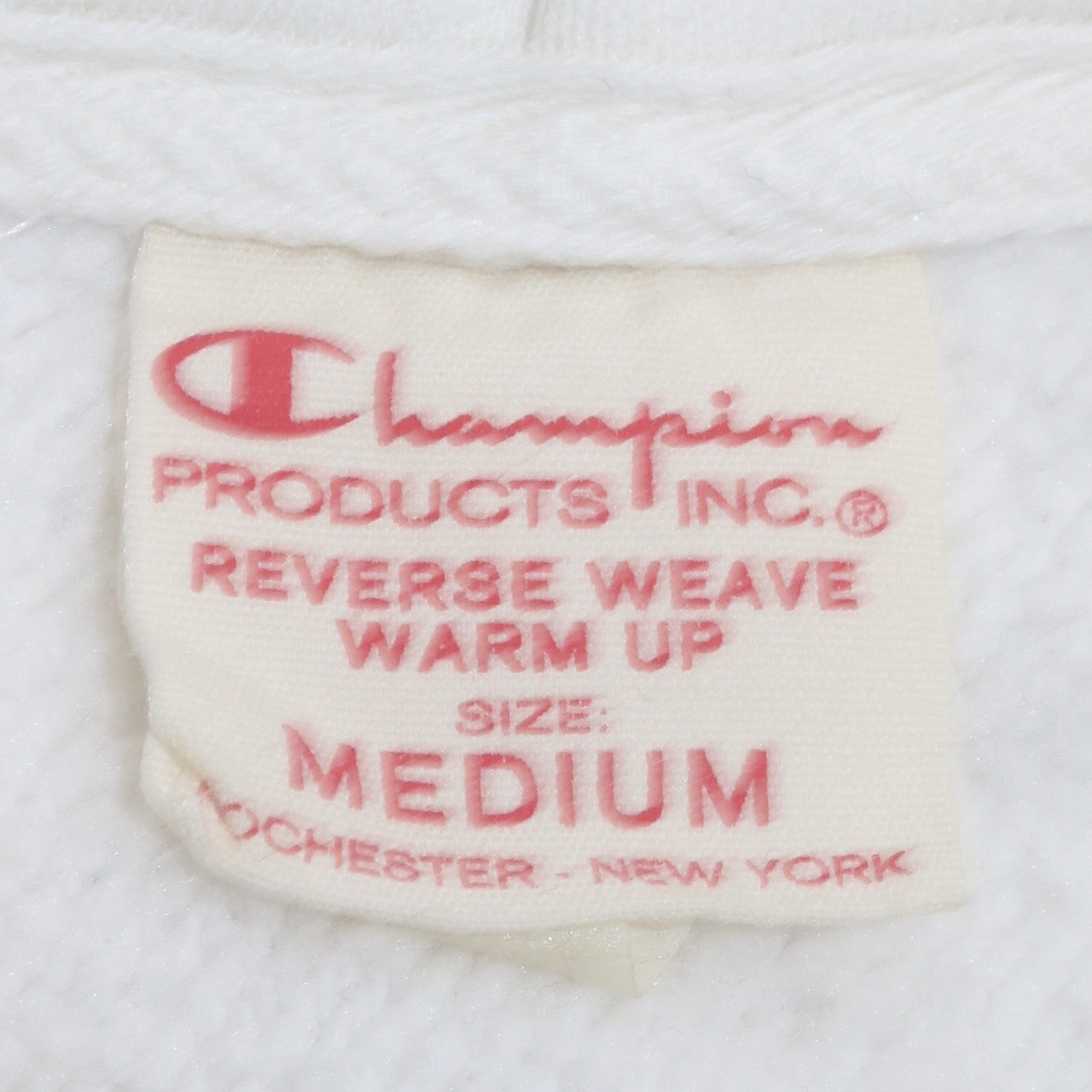 Champion Womens White Reverse Weave Hoodie Medium Pullover Cotton Blend