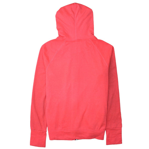 Adidas Womens Red Full Zip Hooded Sweatshirt UK 12-14 Climalite