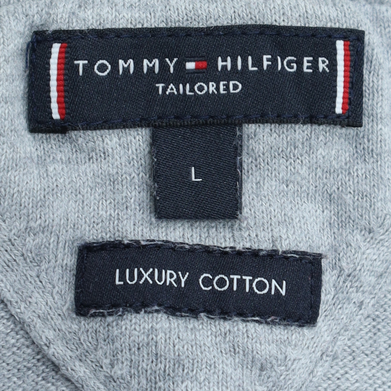 Tommy Hilfiger Men Grey Full Zip Luxury Cotton Hoodie Size L
