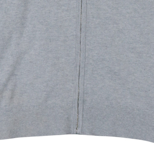 Tommy Hilfiger Men Grey Full Zip Luxury Cotton Hoodie Size L