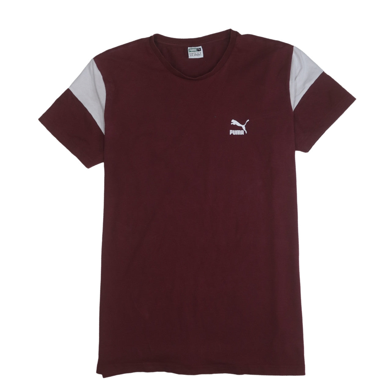 Puma Men's Red Colourblock Crew Neck Short Sleeve T-Shirt XL