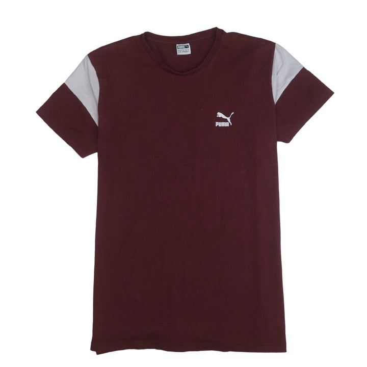 Puma Men's Red Colourblock Crew Neck Short Sleeve T-Shirt XL