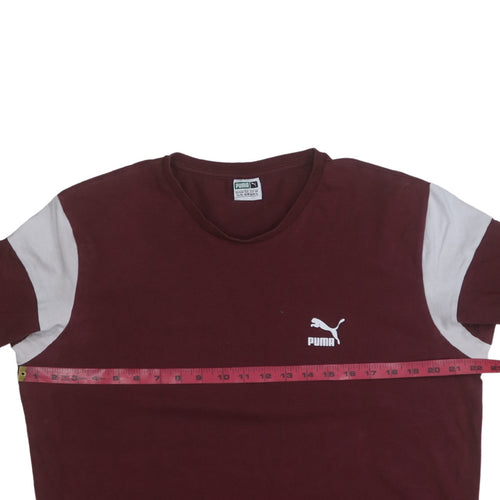 Puma Men's Red Colourblock Crew Neck Short Sleeve T-Shirt XL
