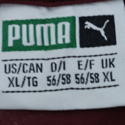 Puma Men's Red Colourblock Crew Neck Short Sleeve T-Shirt XL