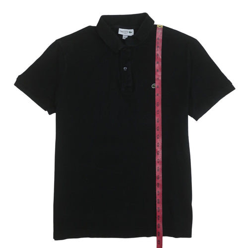 Lacoste Men's Black Slim Fit Cotton Polo Shirt XL