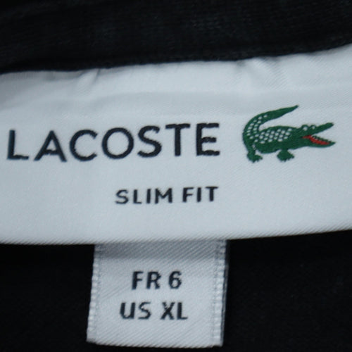 Lacoste Men's Black Slim Fit Cotton Polo Shirt XL