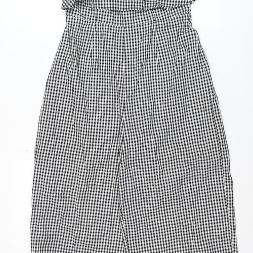 Luwalot Women’s Black Gingham Off Shoulder Wide-Leg Jumpsuit Size 10
