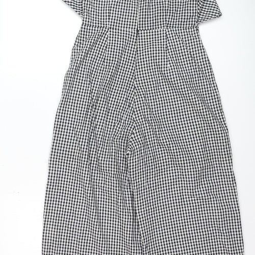Luwalot Women’s Black Gingham Off Shoulder Wide-Leg Jumpsuit Size 10