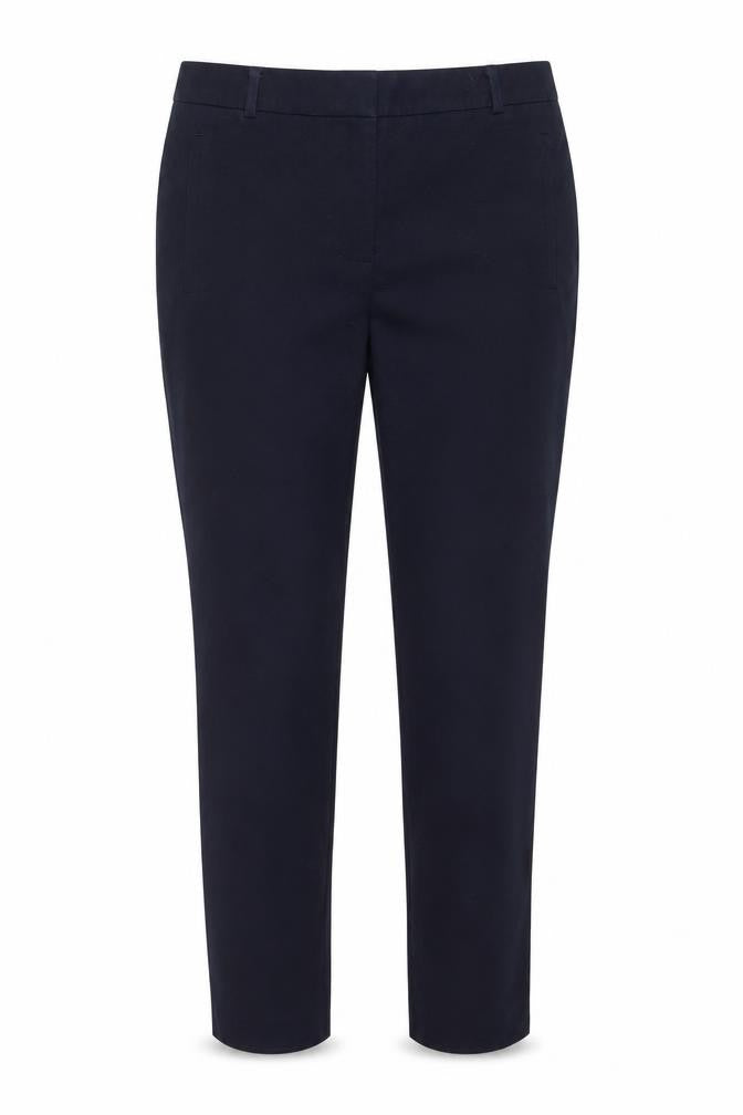 Mango Women Navy Blue Slim Trousers Size 10 Cotton Blend