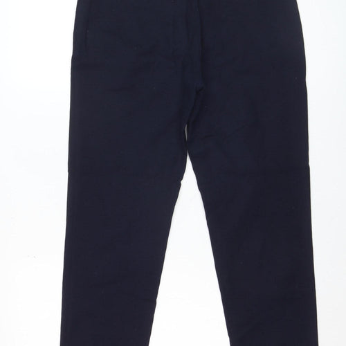 Mango Women Navy Blue Slim Trousers Size 10 Cotton Blend