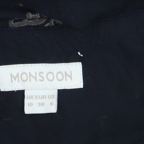 Monsoon Womens Black Embroidered Tunic Blouse Size 10