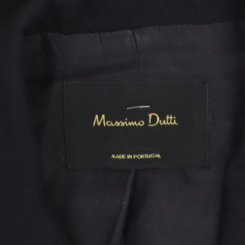 Massimo Dutti Womens Black Wool Blazer Jacket Size 12