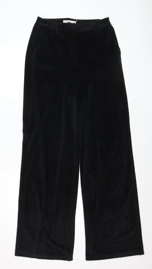 Reserved Women's Black Corduroy Wide-Leg Trousers Size S