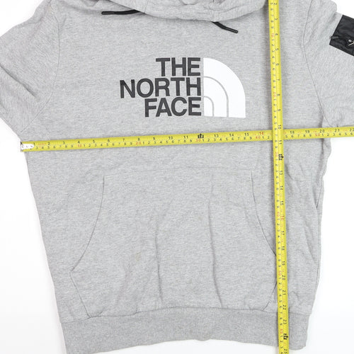 The North Face Men's Grey Pullover Hoodie M Regular Fit Logo Design
