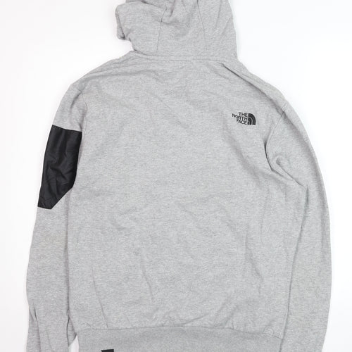 The North Face Men's Grey Pullover Hoodie M Regular Fit Logo Design
