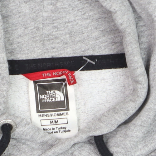 The North Face Men's Grey Pullover Hoodie M Regular Fit Logo Design
