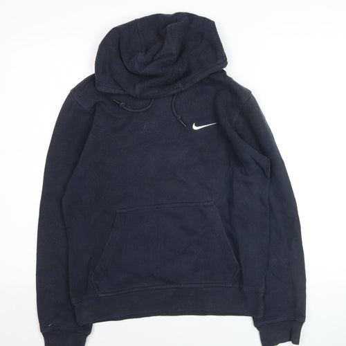 Nike Boys Navy Blue Pullover Hoodie Small Cotton Blend Long Sleeve
