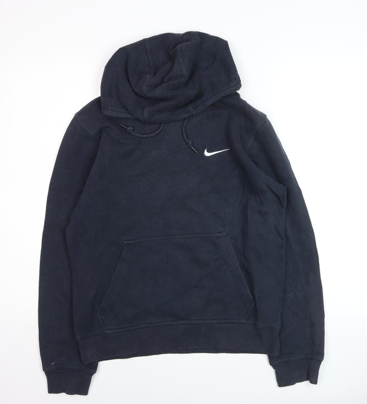 Nike Boys Navy Blue Pullover Hoodie Small Cotton Blend Long Sleeve