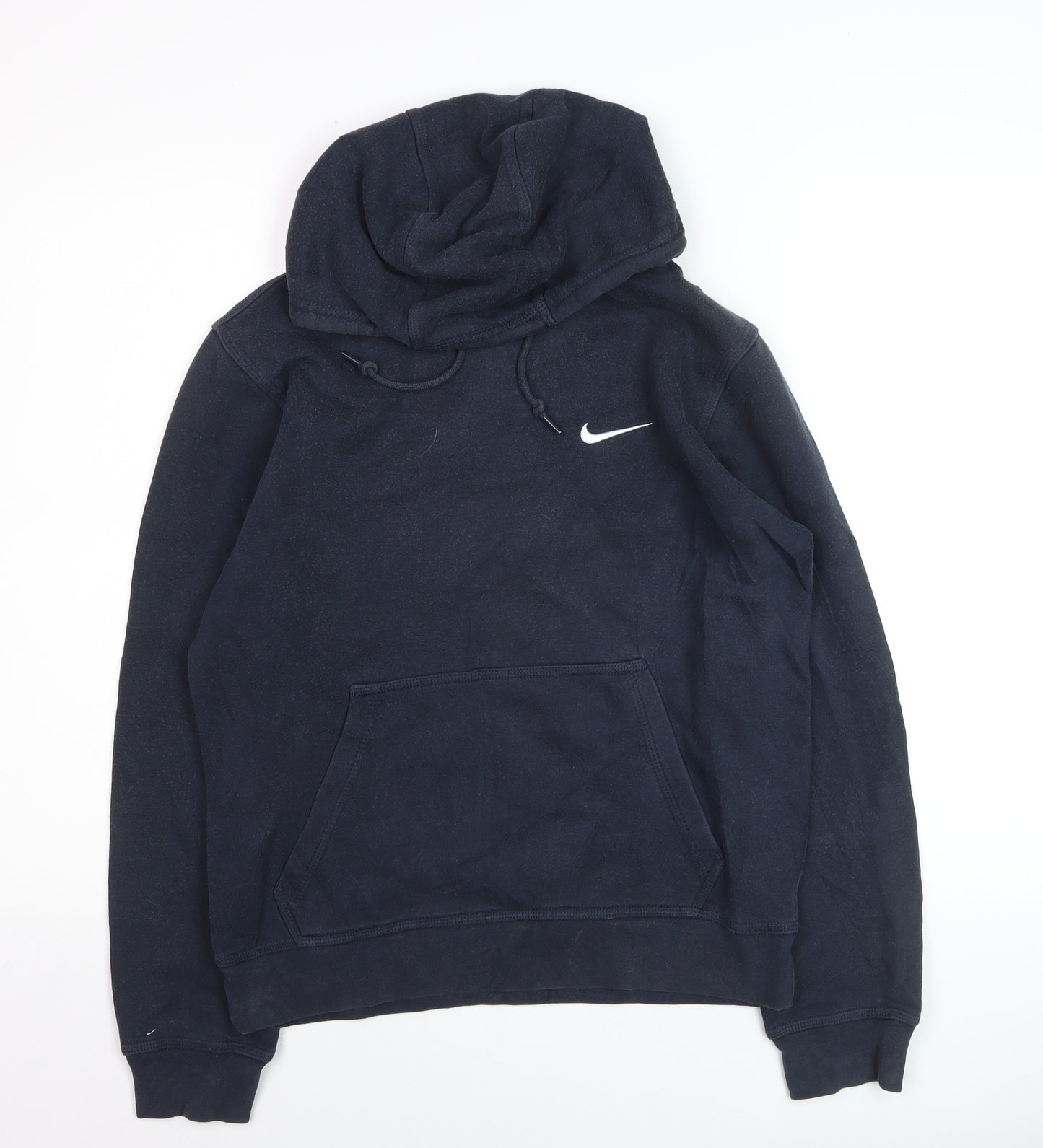 Nike Boys Navy Blue Pullover Hoodie Small Cotton Blend Long Sleeve
