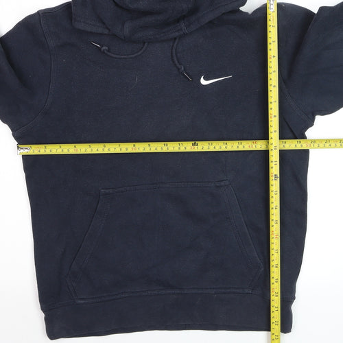 Nike Boys Navy Blue Pullover Hoodie Small Cotton Blend Long Sleeve