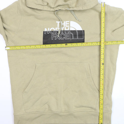 The North Face Men's Beige Pullover Hoodie L Fleece Logo Sweatshirt