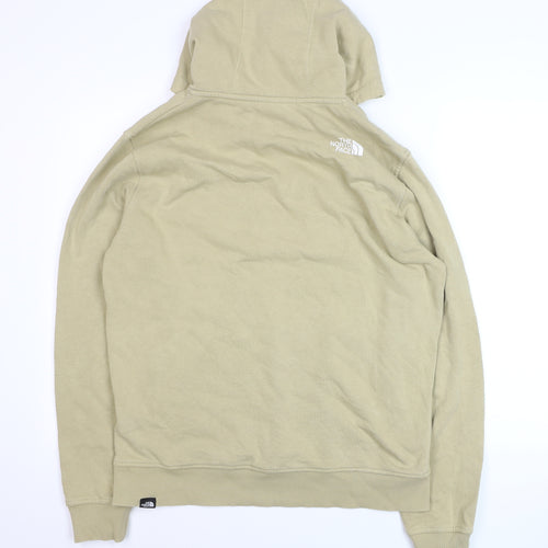 The North Face Men's Beige Pullover Hoodie L Fleece Logo Sweatshirt