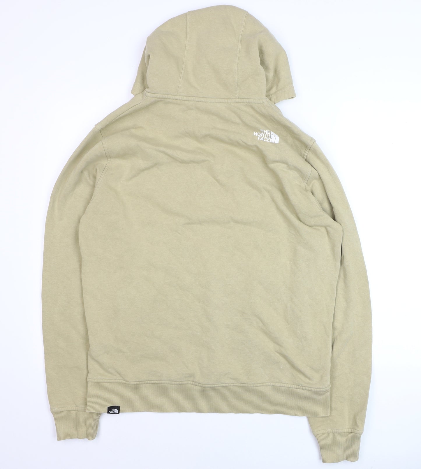 The North Face Men's Beige Pullover Hoodie L Fleece Logo Sweatshirt