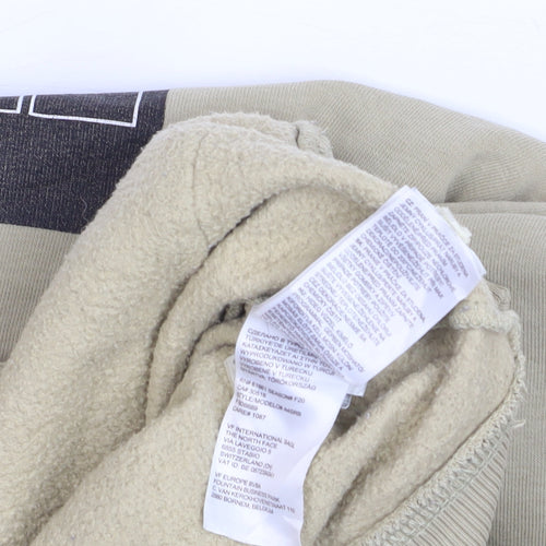 The North Face Men's Beige Pullover Hoodie L Fleece Logo Sweatshirt