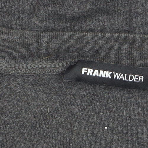 Frank Walder Women's Grey Beaded Long Sleeve Cotton Top Size 20